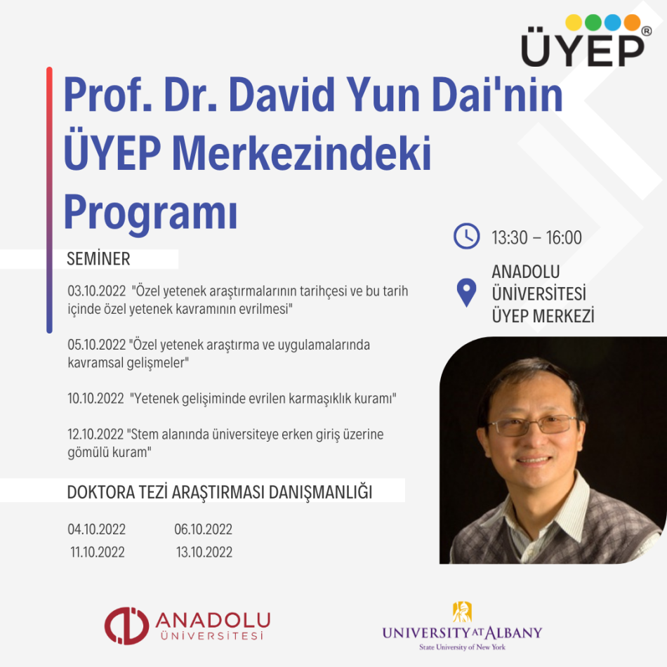Prof. Dr. David Yun Dai'nin ÜYEP Merkezindeki Programı